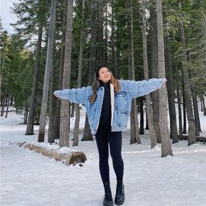 TOPSHOP DENIM SHERPA JACKET